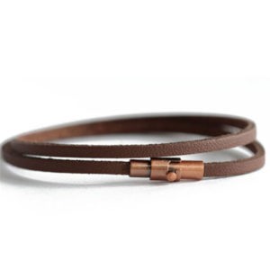 men's brown leather wrap bracelet