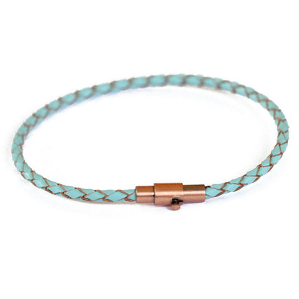 Thin Turquoise Leather Bracelet