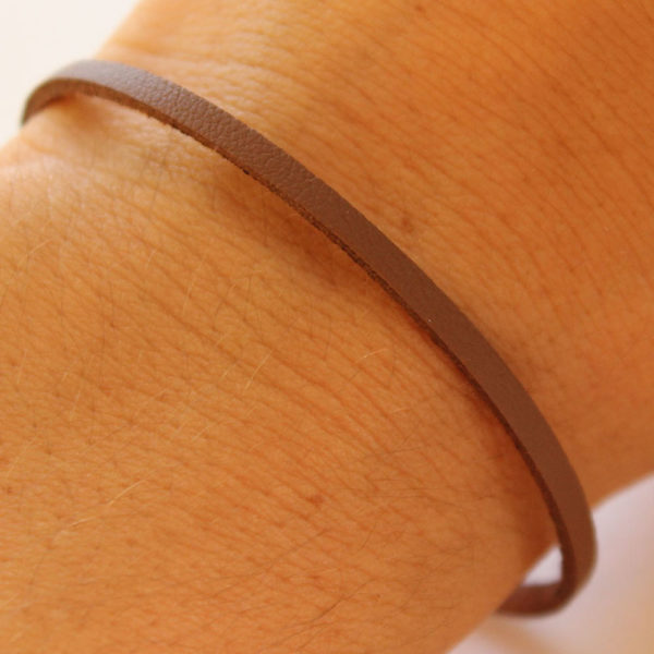 brown thin leather bracelet