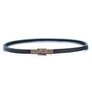 thin black leather bracelet