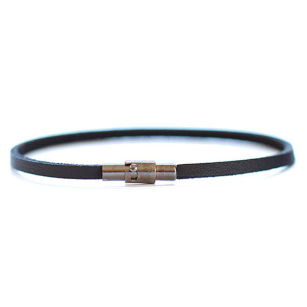 thin black leather bracelet