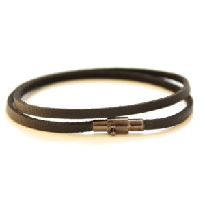 men's black leather bracelet
