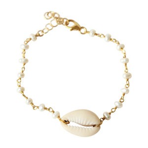 Cowrie Shell and Pearl Bracelet