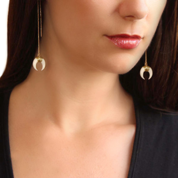 horn threader earrings