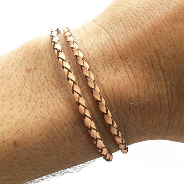 thin beige double wrap bracelet