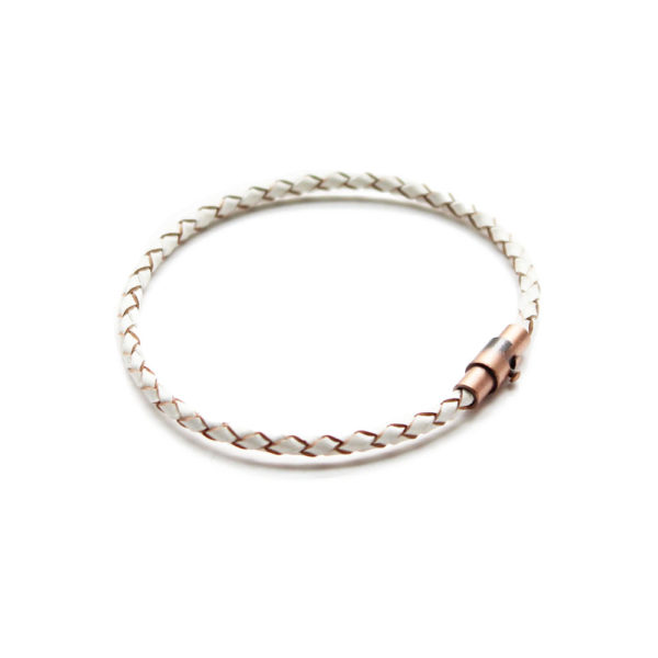 thin white leather bracelet